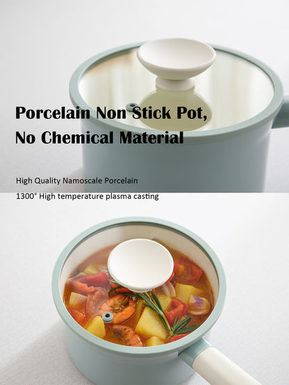 Nonstick Non-PFOA&PFAS Ceramic Sauce Pan with Lid, 7 inch, 2 Quart, Healthy Non Toxic Coating