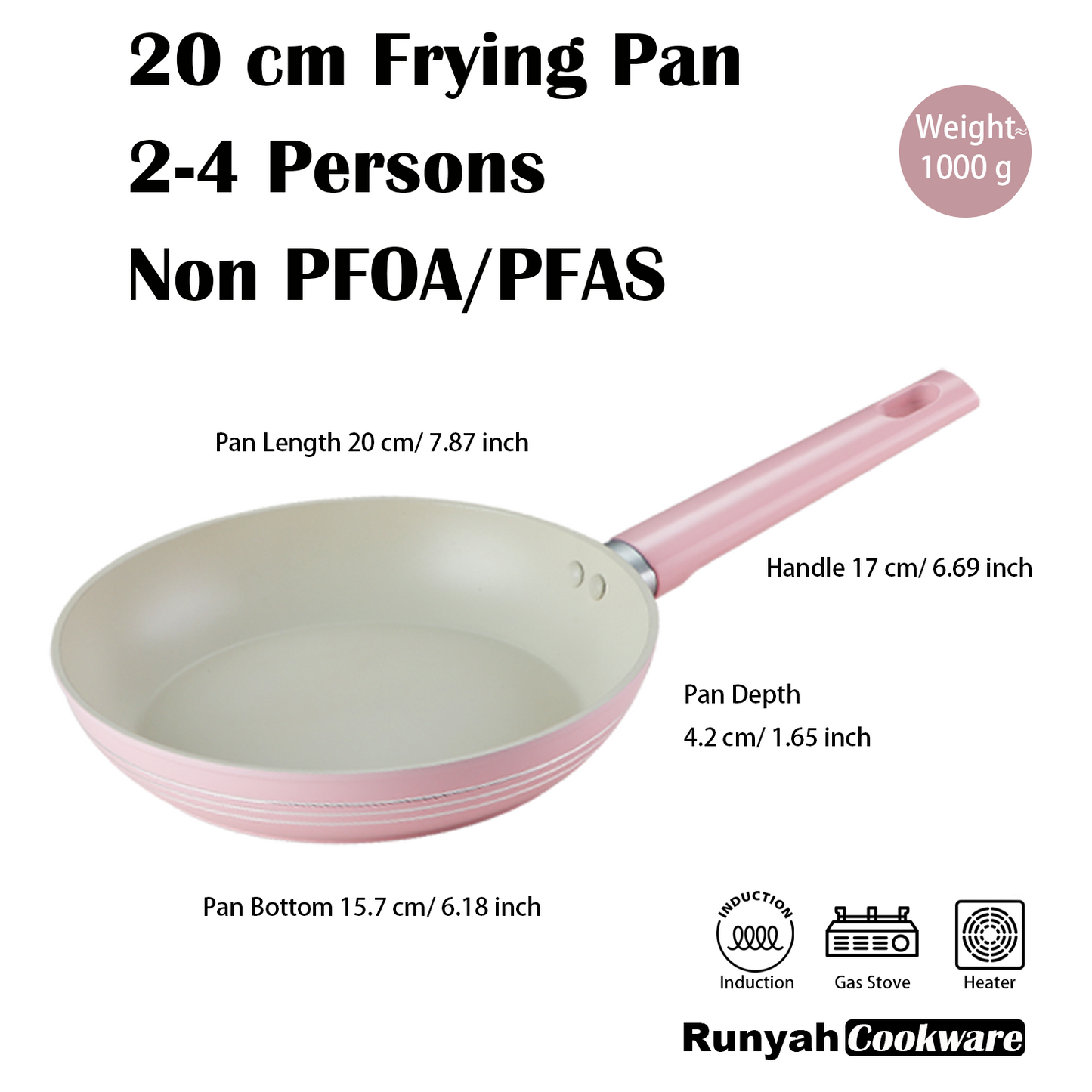 Nonstick Non-PFOA&PFAS Ceramic Frying Pan with Lid, 9.4 inch, Bakelite Handle