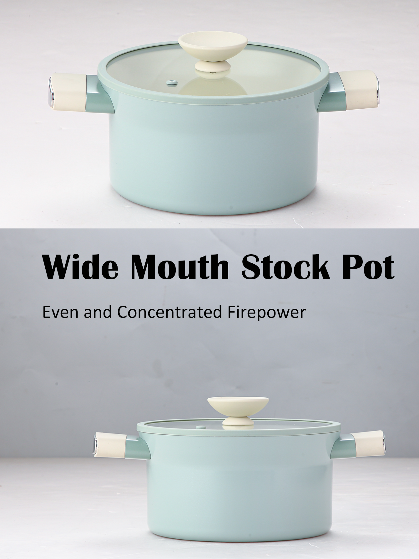 Nonstick Non-PFOA&PFAS Ceramic Stock Pot with Lid, 8.6 inch, 4 Quart, Induction Soup Pot Milk Pot