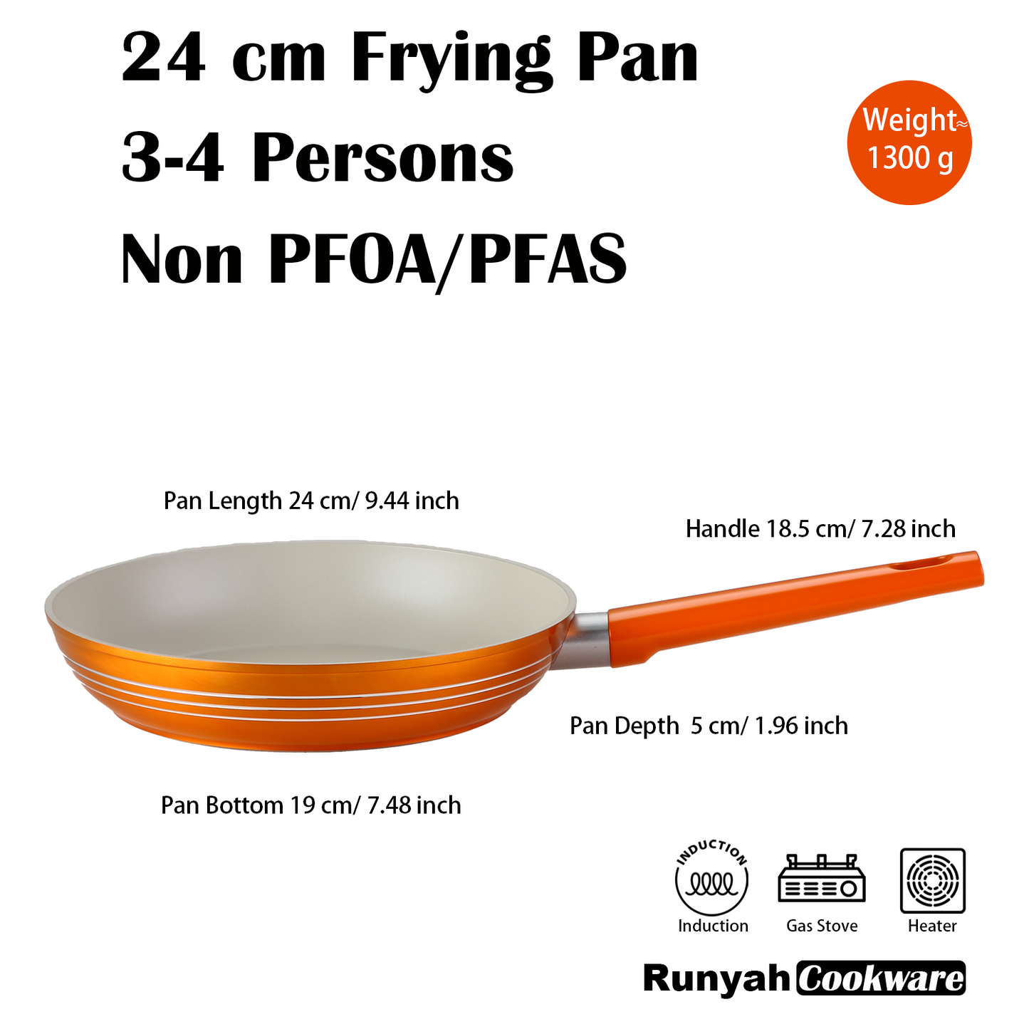 Nonstick Non-PFOA&PFAS Ceramic Frying Pan with Lid, 9.4 inch, Bakelite Handle