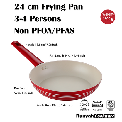 Nonstick Non-PFOA&PFAS Ceramic Frying Pan with Lid, 9.4 inch, Bakelite Handle