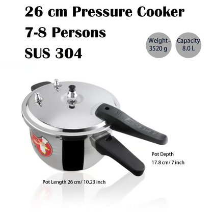 Stainless Steel Pressure Cooker, 22/26 cm, 5/8 Quart