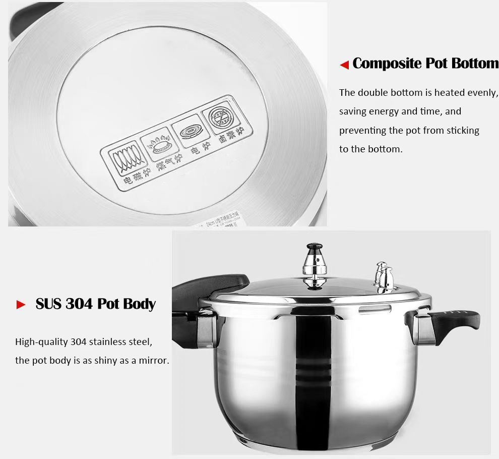 Stainless Steel Pressure Cooker, 22/26 cm, 5/8 Quart