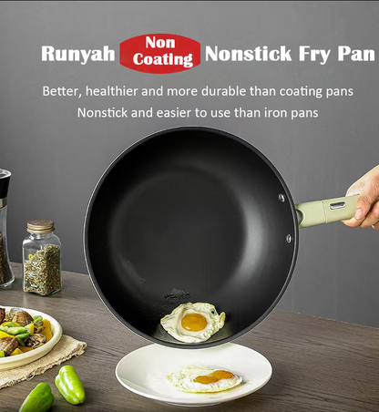 Nonstick Non-PFOA&PFAS Frying Pan with Lid, 11/12 inch Wok, Healthy Non Coating and Plasma Inner