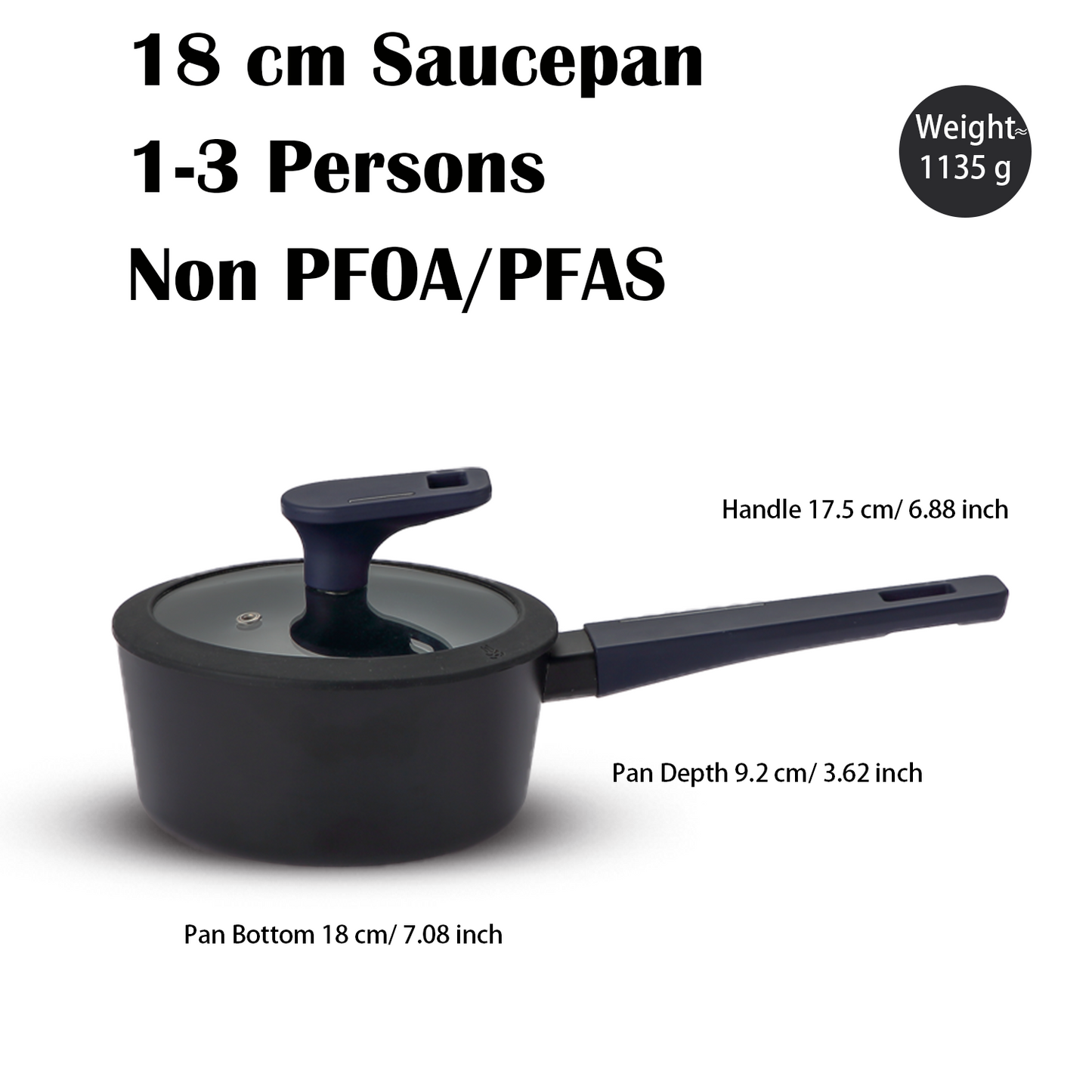 3 Pcs Pots and Pans Set, Nonstick Cookware Sets, Non PFOA&PFAS Healthy Coating