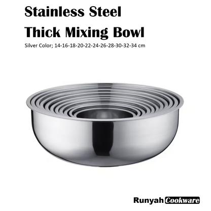 Stainless Steel Thick Mixing Bowl Soup Bowl, Dishwasher Safe