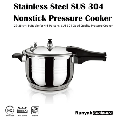 Stainless Steel Pressure Cooker, 22/26 cm, 5/8 Quart